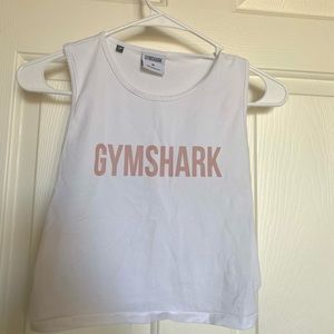 White gymshark tank crop- medium